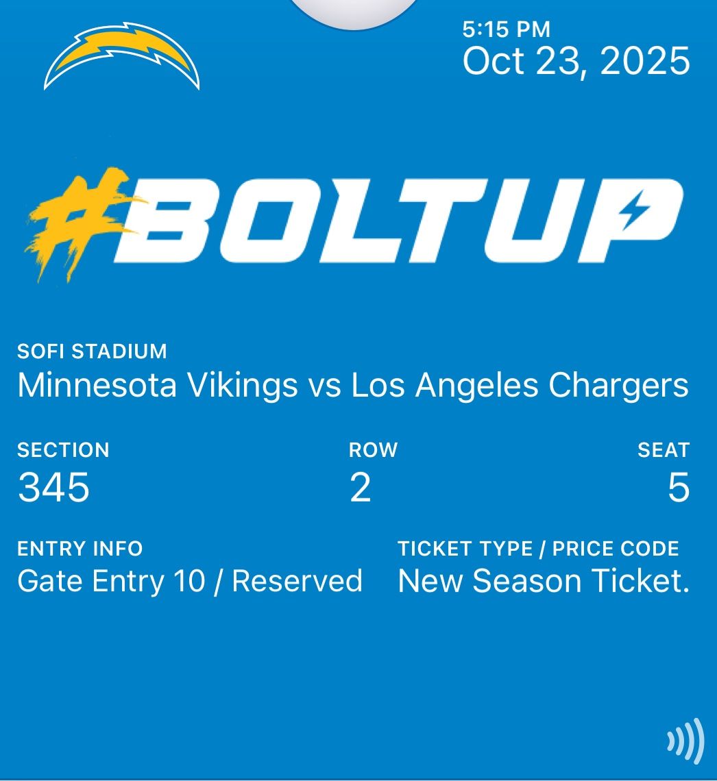 Chargers Vs Vikings Tix