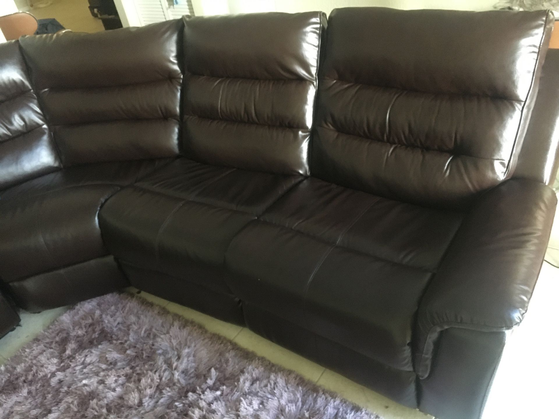 Leather Couch (Recliner Ends)