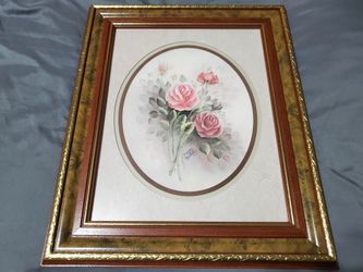 Pink Roses, Floral Print by Wyona Newton