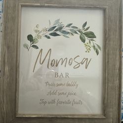 Momosa Bar Sign with Frame