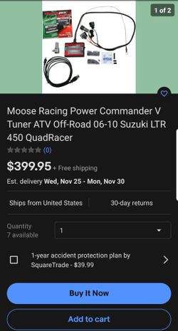 2007 ltr450 power commander and wisco piston kit
