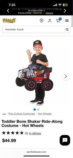 Monster truck toddler costume