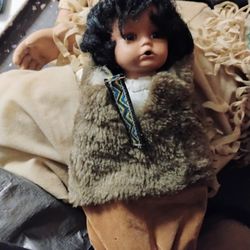 Vintage Native American Porcelain Doll