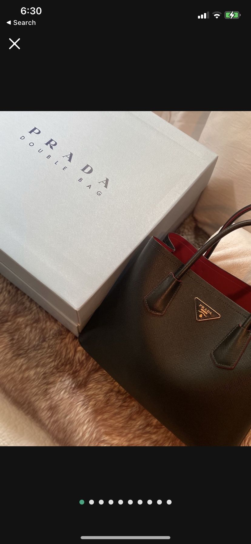 Nearly Brand New - Prada Large Double Bags - With Box, Dust Back And Gift Bag 