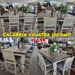 Calabria On Sale 7 PC Counter Height Dining Set