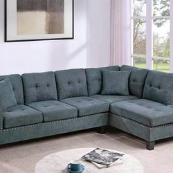 BRAND NEW 2PC SECTIONAL SOFA SET WITH ACCENT PILOWS INCLUDED $339