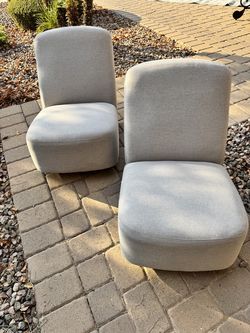 Pair of Gray Armless Accent Chairs
