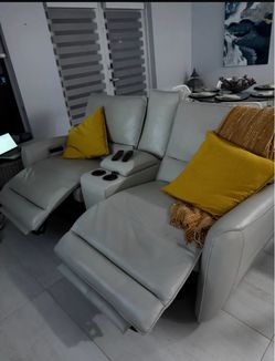 Grey loveseat