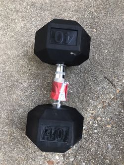 40lb rubber hex dumbbell