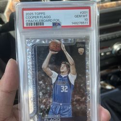 PSA 10 Topps NBA Cooper Flag Rookie Crackleboard Foil