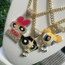 Powerfuff Girls Pendant With Necklace 