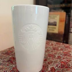 Starbucks White Ceramic Travel Tumbler