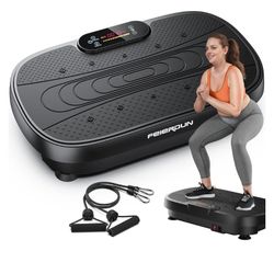 FEIERDUN Vibration Plate Exercise Machine – Whole Body Vibration Platform for Weight Loss & Lymphatic Drainage, Home Fitness Trainer with Remote & 