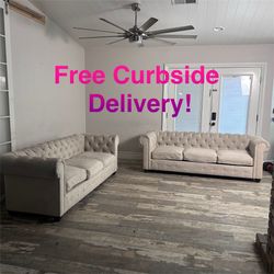 Free Curbside Delivery! Tufted Sectional Couch Set