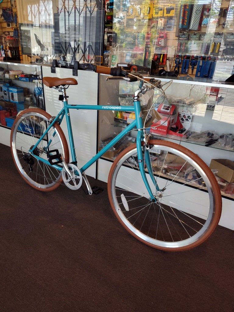 NEW 54CM RETROSPEC KINNEY 7 SPEED COASTAL BLUE CITY BIKE