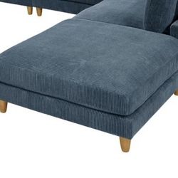 Large Blue Corduroy Ottoman-brand new Unopened 