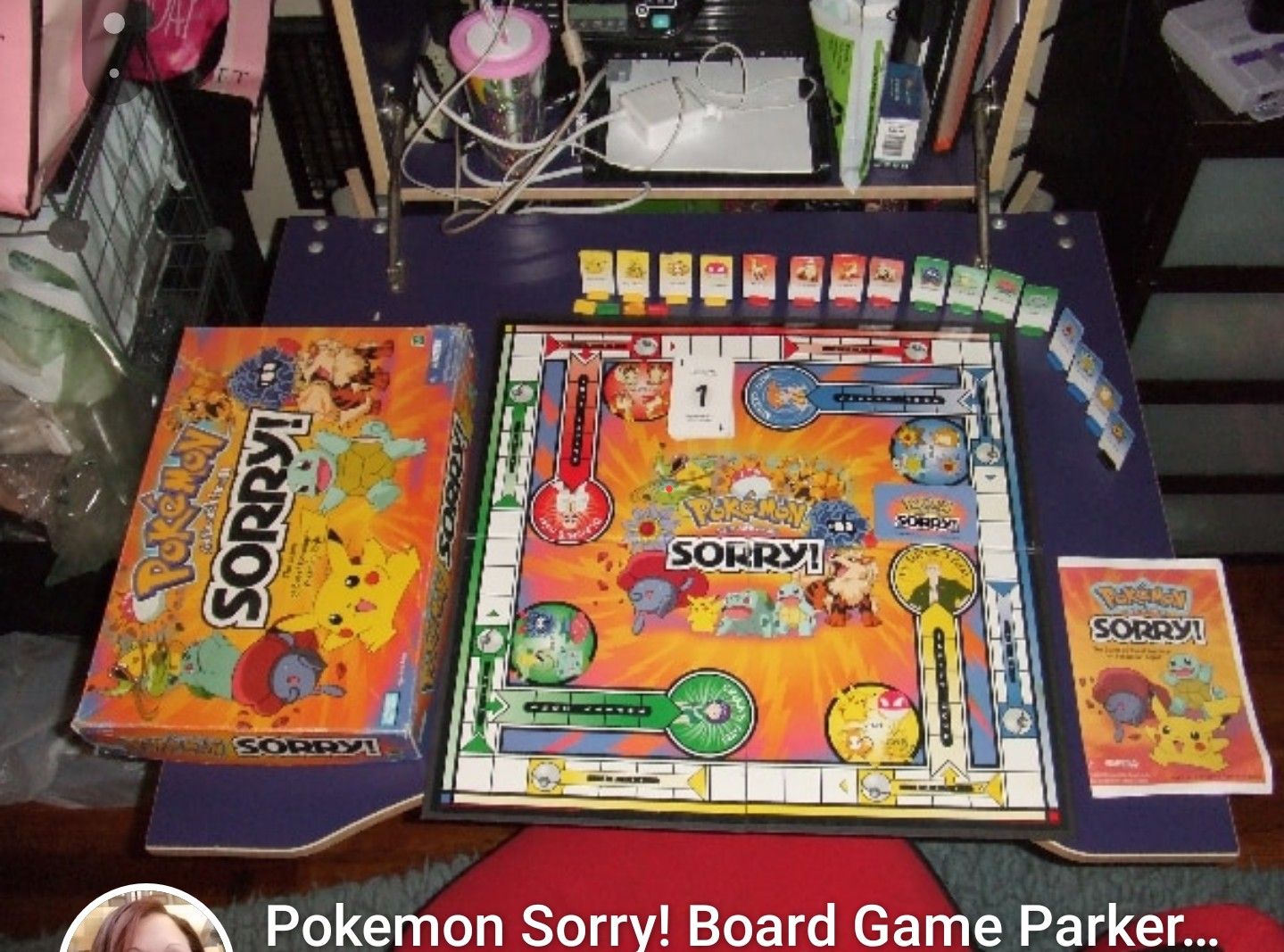 Pokemon Sorry! Board Game Parker Brothers Complete