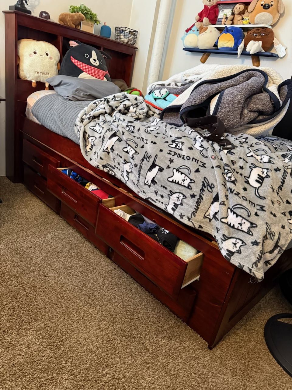 Twin Size Bed With Underneath. Storage