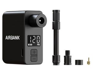 AIRBANK Mini Bike Pump with Gauge Pocket PRO, Max 120PSI Bike Air Pump Auto Shut-Off, Portable Electric Bicycle Pump for Road Bike and Balls, Tire Inf