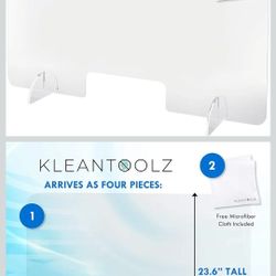 Plexiglass barrier shield sneeze guard Horizontal 36" x 24"