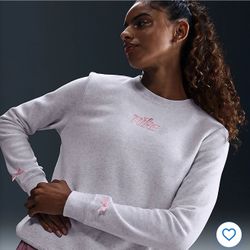 BRAND NEW! VIRAL NIKE Coquette Pink Bow Crew Neck Sweatshirt XS