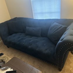 Deep Navy Blue Couch And Rug 