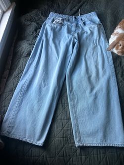 Light Wash Wide-Leg Denim Jeans