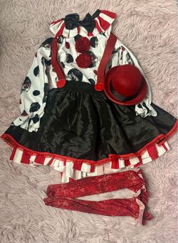 Girls Clown Halloween Costume