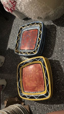 Set of 6 Decorative Ceramic Serving Plates
