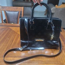 19v69 Italia By Alessandro Versace Black PatentLeather Shoulder Bag