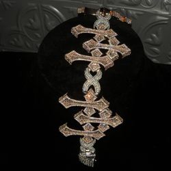 18 k Gold Plated Infinity Link Triple Cross Bracelet 