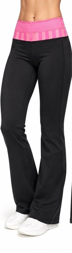 Lululemon Groove Pant Tall Black Pink Stripe Size 8