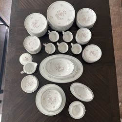 Noritake China Set Service 12 Jardine Floral Rose Japan Vintage 90 Piece