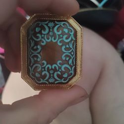 Vintage turquoise Gold Antique Pendant Locket