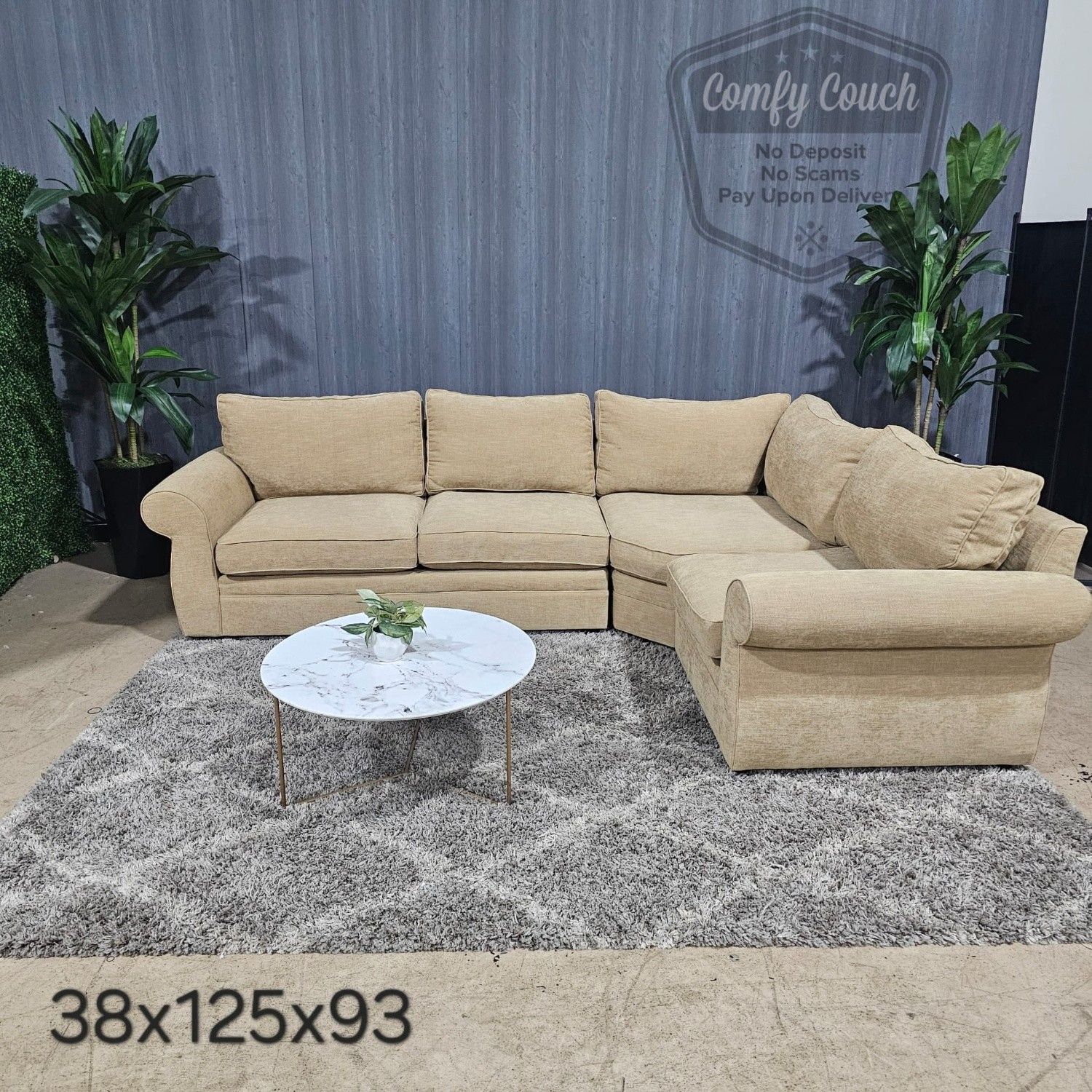 💎 Pottery Barn Tan Sectional Sofa (Delivery Available!! )