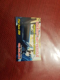Locked out text any vehicles 50 bucks