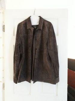 Genuine leather brown jacket size L very soft