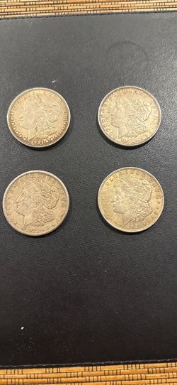 Morgan Silver Dollars Four Of Them 