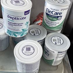 Pepticate and Elecare 4 and 4 each