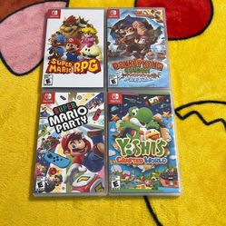 Nintendo Switch Games. Super Mario RPG, Donkey Kong, Super Mario Party, Yoshis Crafted World 