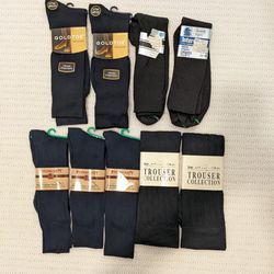 New - 9 Pairs - Men's Dress Socks