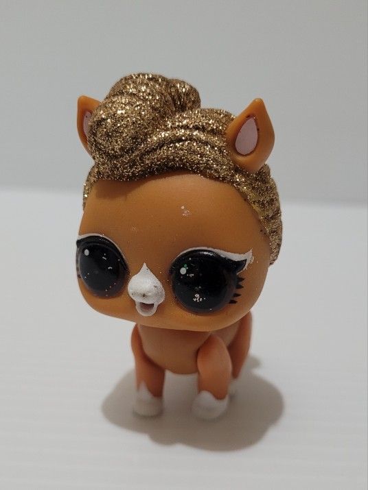 LOL Surprise Pets The Pony Series 4 Rare Eye Spy Gold Ball Horse Doll 3" Tall.