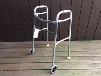 NOVA DOUBLE RELEASE FOLDING WALKER WITH 5" WHEELS
