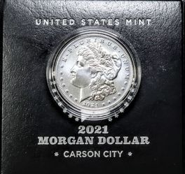 2021 Morgan silver coin CC Carson City mint w/OGP BU