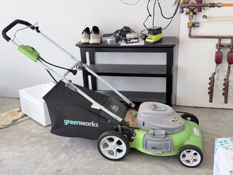 Green works push lawnmower