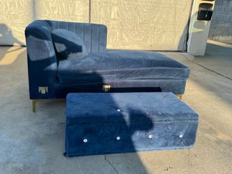 Blue Chaise Sofa + Ottoman + Dresser + Canon Printer – $50 ALL