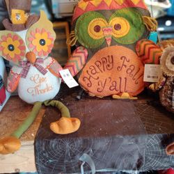 Fall Plush Animals Decorations Lot All New With Tags