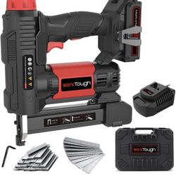 20v Cordless Staple Gun Brad Nailer 2 in 1 Aluminum Metal magzine 1 Hour Fast Charger