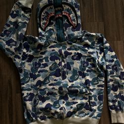 Large Light Blue Bape Hoodie 