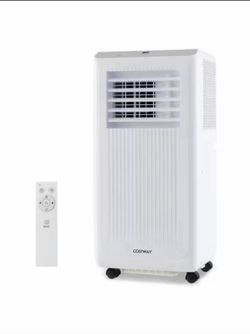Costway 5000 (DOE) BTU Portable Air Conditioner Cools 250 sq. ft. with Dehumidifier in White